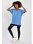 Kadın V Yaka Yırtmaçlı Oversize Basic Tişört 5