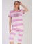 Pamuklu Kadın Kısa Kol Kaprili Pijama Takım 1