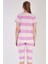 Pamuklu Kadın Kısa Kol Kaprili Pijama Takım 4