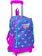 Kids Lavanta Pembe Kalp Desenli Çekçekli 3’lü Okul Çanta Seti SET0123906 2