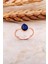 Lapis Lazuli Taşlı Damla Rose Gümüş Yüzük 3675 1