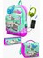 Kids Su Yeşili Pembe Kedi Desenli Usb'li 3’lü Okul Çanta Seti SET0123807 1