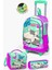 Kids Su Yeşili Pembe Kedi Desenli Çekçekli 3’lü Okul Çanta Seti SET0123907 1