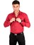 Dik Yaka Slim Fit Kesim Pamuk Saten Erkek Gömlek 2209615 5