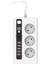 H-03 Üçlü Priz 5 USB Portlu Akım Korumalı 2500W On/off Düğmeli 2 Metre Uzatma Kablolu 3'lü Priz 3