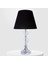 Modern Kristal Top Gümüş Ayak Kumaş Siyah Abajur 2
