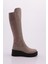 22535-22K Kadin Kalin Taban Fermuarli Knee High Çizme 1