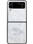 Samsung Galaxy Z Flip4 5g Katlanır Telefon Kılıfı Cam+Pc Mermer Desen Telefon Kapağı (Yurt Dışından) 1
