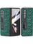 Samsung Galaxy Z Fold4 5g Kickstand Cover Geri Dönen Inek Deri+Pc Doku Telefon Kılıfı Temperli Cam Film (Yurt Dışından) 2
