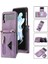 Samsung Galaxy Z Flip4 5g Çoklu Kart Yuvası Zipper Cep Kickstand Pu Deri Telefon Kapağı Omuz Kayışı (Yurt Dışından) 1
