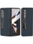 Samsung Galaxy Z Fold4 5g Koruyucu Doku Telefon Kılıfı Inek Deri+Tüplü Cam Film ile Kickstand Kapak (Yurt Dışından) 1