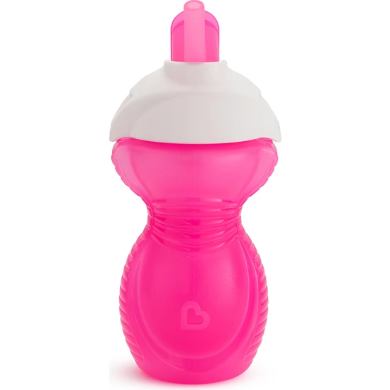 Munchkin Might Grip Pipetli Damlatmaz Alıştırma Bardağı, 296ML, 12+ Ay, 1 Adet, Pembe