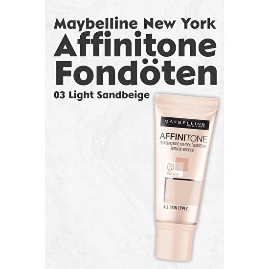 Maybelline New York Affinitone Fondöten 03 Light Sandbeige