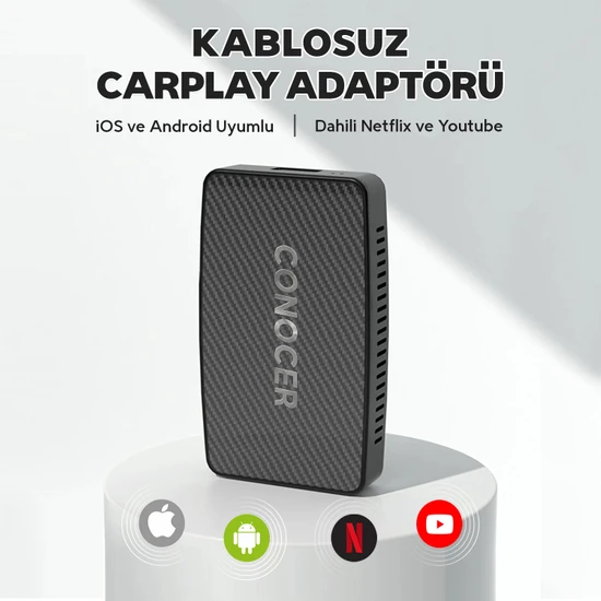 Conocer Kablosuz Netflix Youtube Özellikli Carplay Adaptörü Iphone Ios Android