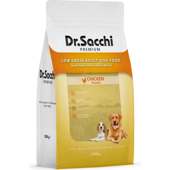 Dr.sacchi Premium Düşük Tahıllı Tavuklu Yetişkin Köpek Maması 2 kg