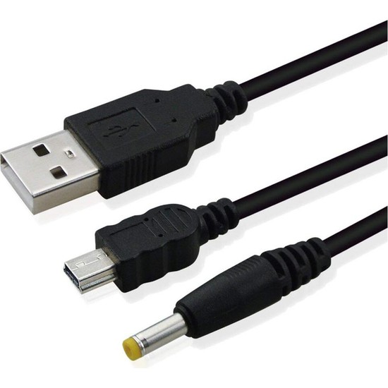 Pop Konsol Psp 2in1 Şarj ve Data Kablosu Psp 1000 2000 3000 E1004 Uyumlu Psp USB Kablo