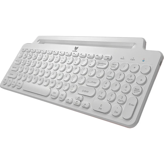 Blueforce BT-K99 Bluetooth & Wireless Kablosuz Klavye Standlı Beyaz Telefon Pc Tablet Tv Laptop Mac Uyumlu