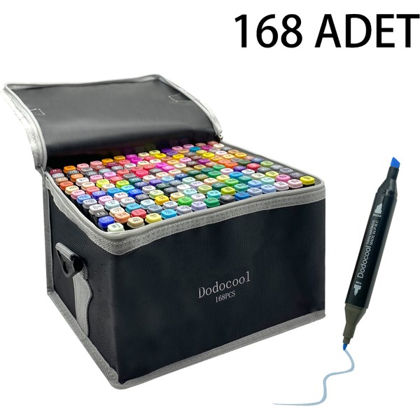 Dodocool 168'LI Çift Uçlu Touch Marker Art Tasarım Kalem Seti