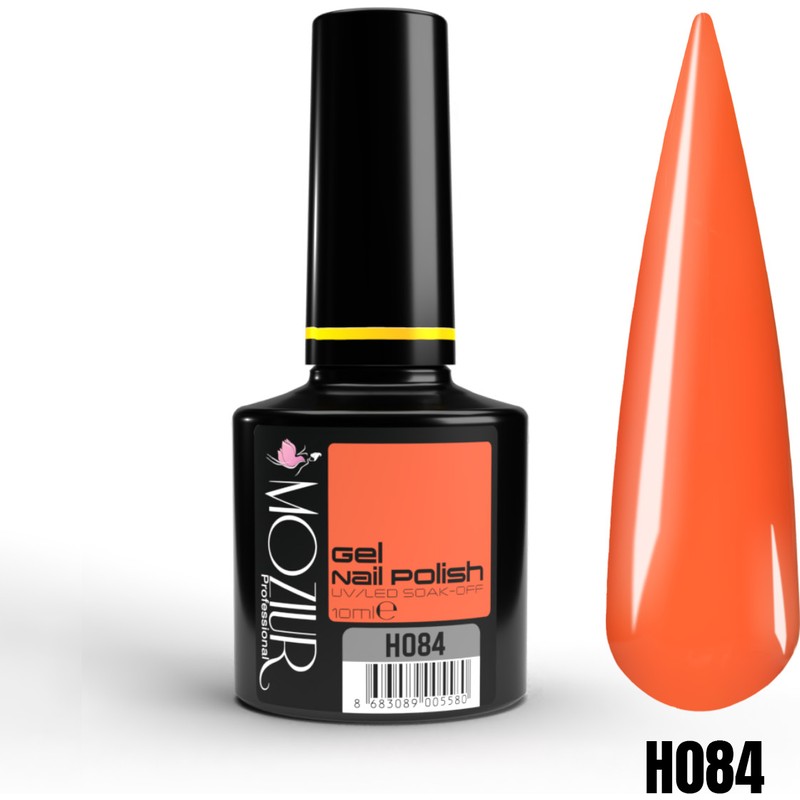Moziur UV LED Kalıcı Oje H084 Canlı Turuncu Renk 10 ml Uzun Süreli Etki