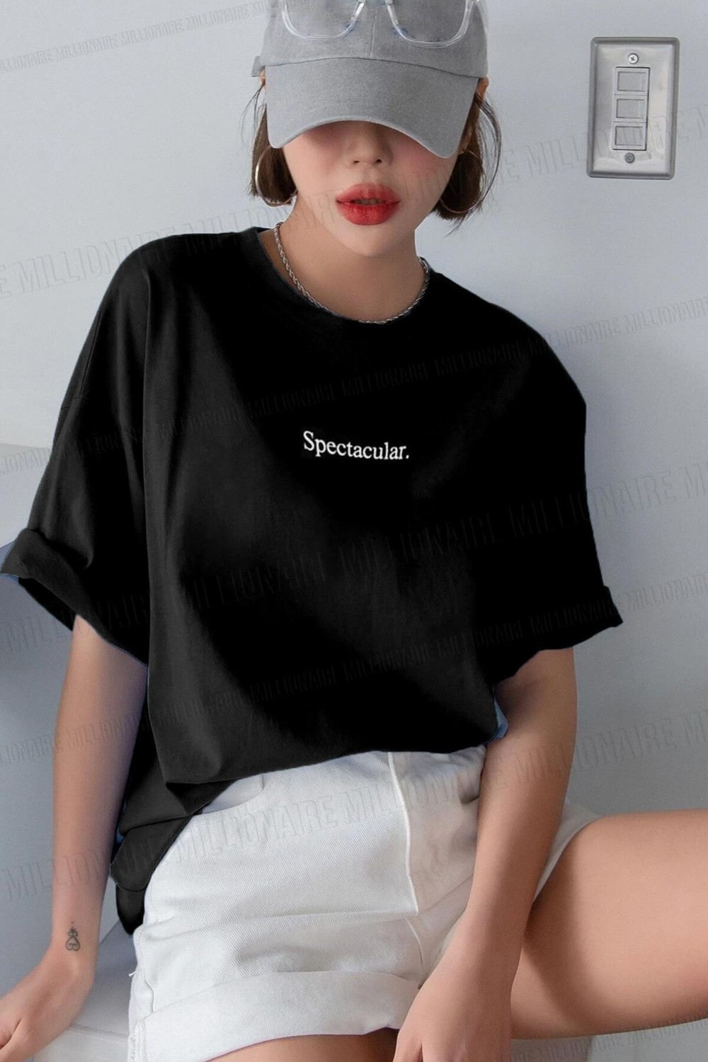 Millionaire Kadın Lacivert Spectacular Oversize Salas T-Shirt görsel 2