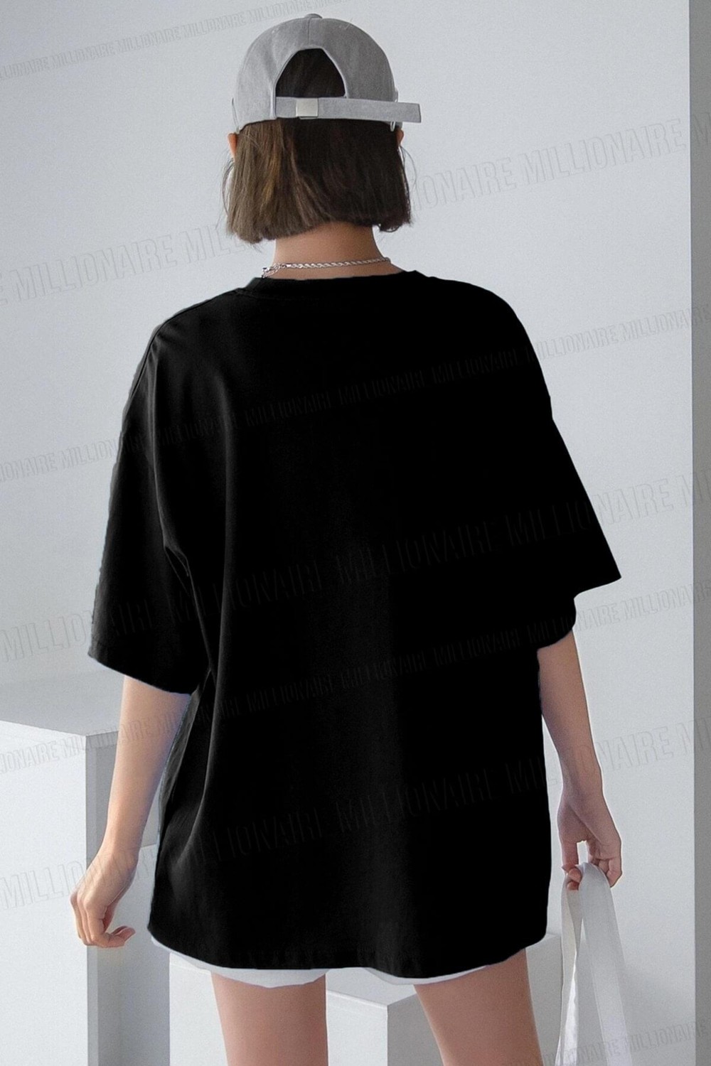 Millionaire Kadın Lacivert Spectacular Oversize Salas T-Shirt görsel 3