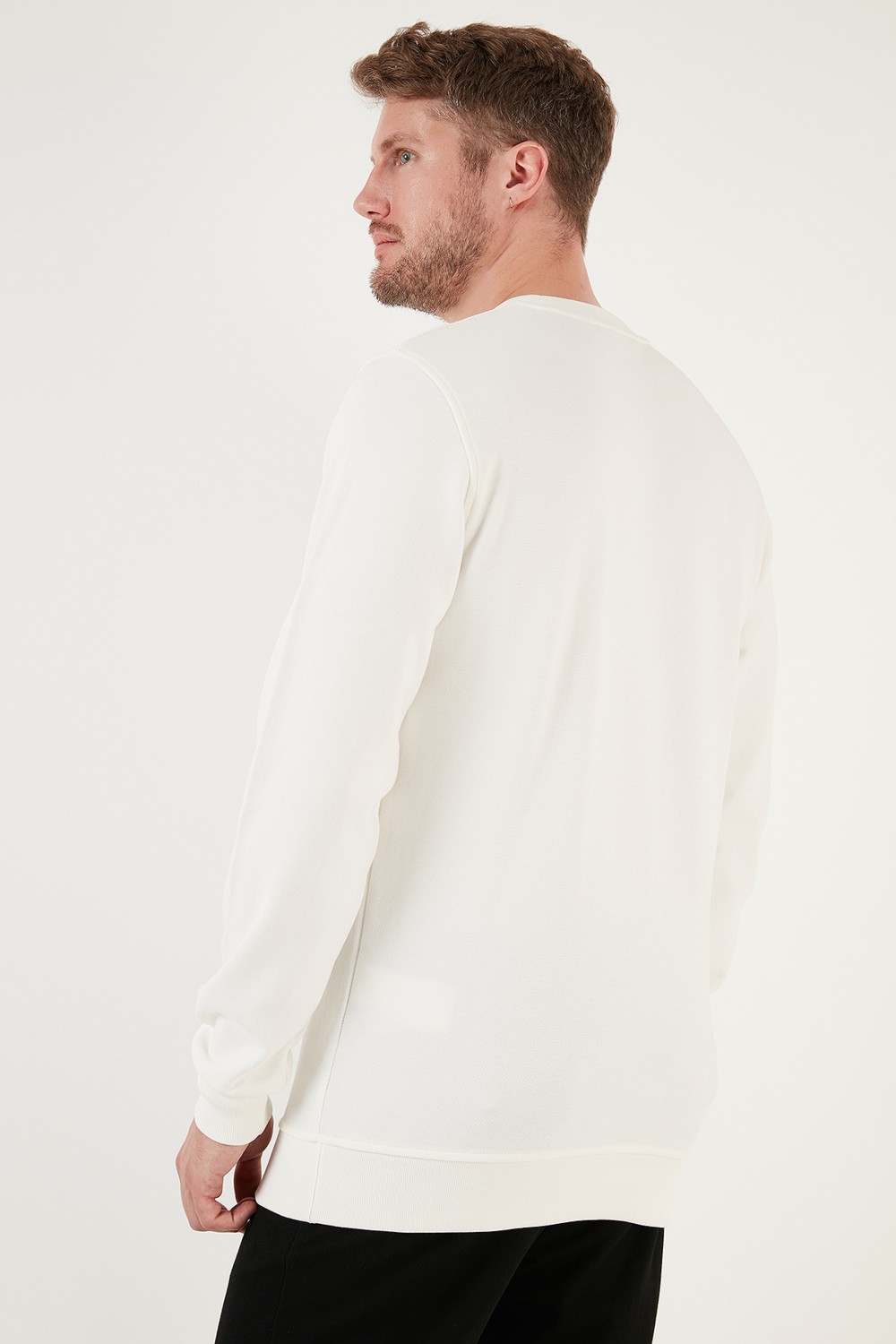 Buratti Pamuklu Regular Fit Bisiklet Yaka Sweat Erkek Sweat 5905453 görsel 5