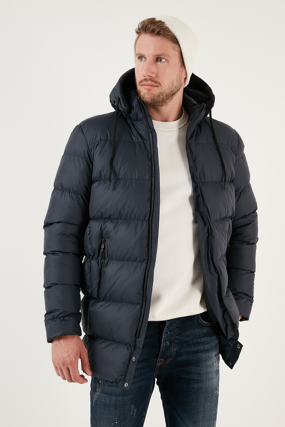 Buratti Slim Fit Suya ve Rüzgara Dayanıklı Çıkarılabilir Kapüşonlu Şişme Mont Erkek Mont 649009 görsel 8
