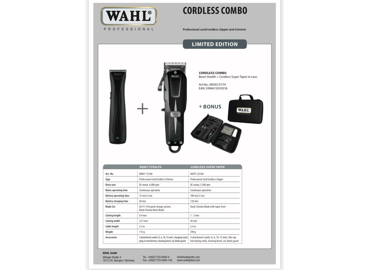 Resim Wahl Cordless Combo Limited Edition Set Çanta Hediyeli 08592-017H 