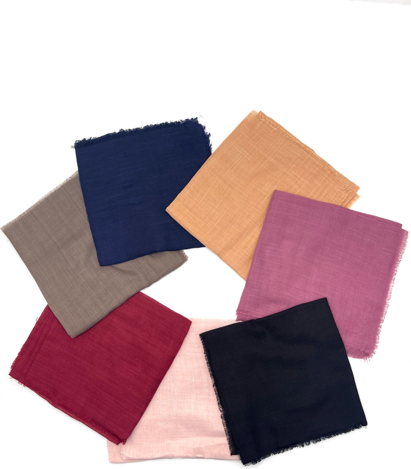 Naz İpek Flamlı 7'li Paket Pamuklu Yazma Eşarp 100X100CM görsel 5