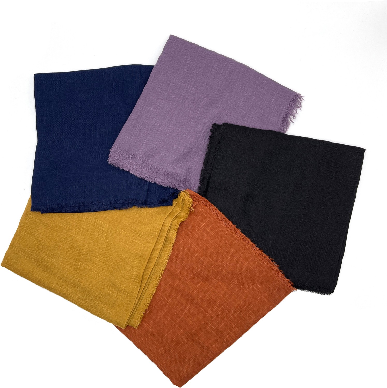 Naz İpek Flamlı 5'li Paket Pamuklu Yazma Eşarp 100X100CM görsel 4
