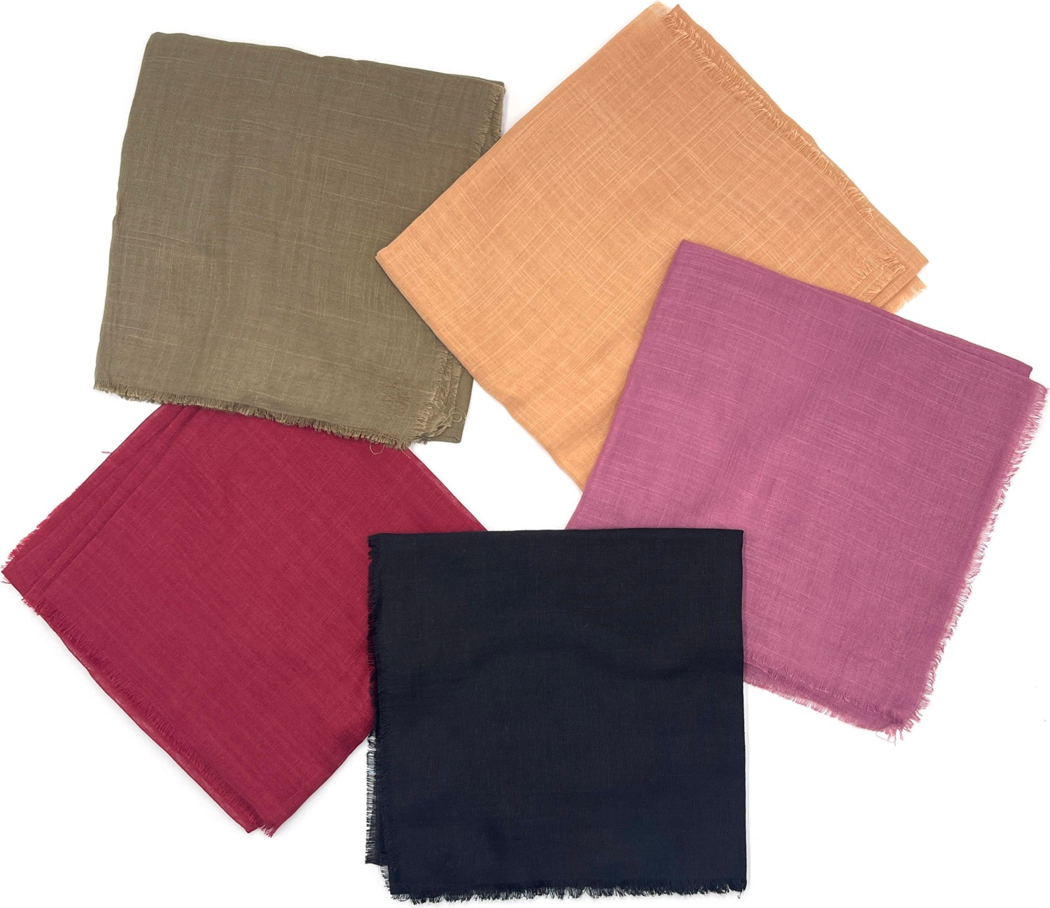 Naz İpek Flamlı 5'li Paket Pamuklu Yazma Eşarp 100X100CM görsel 8