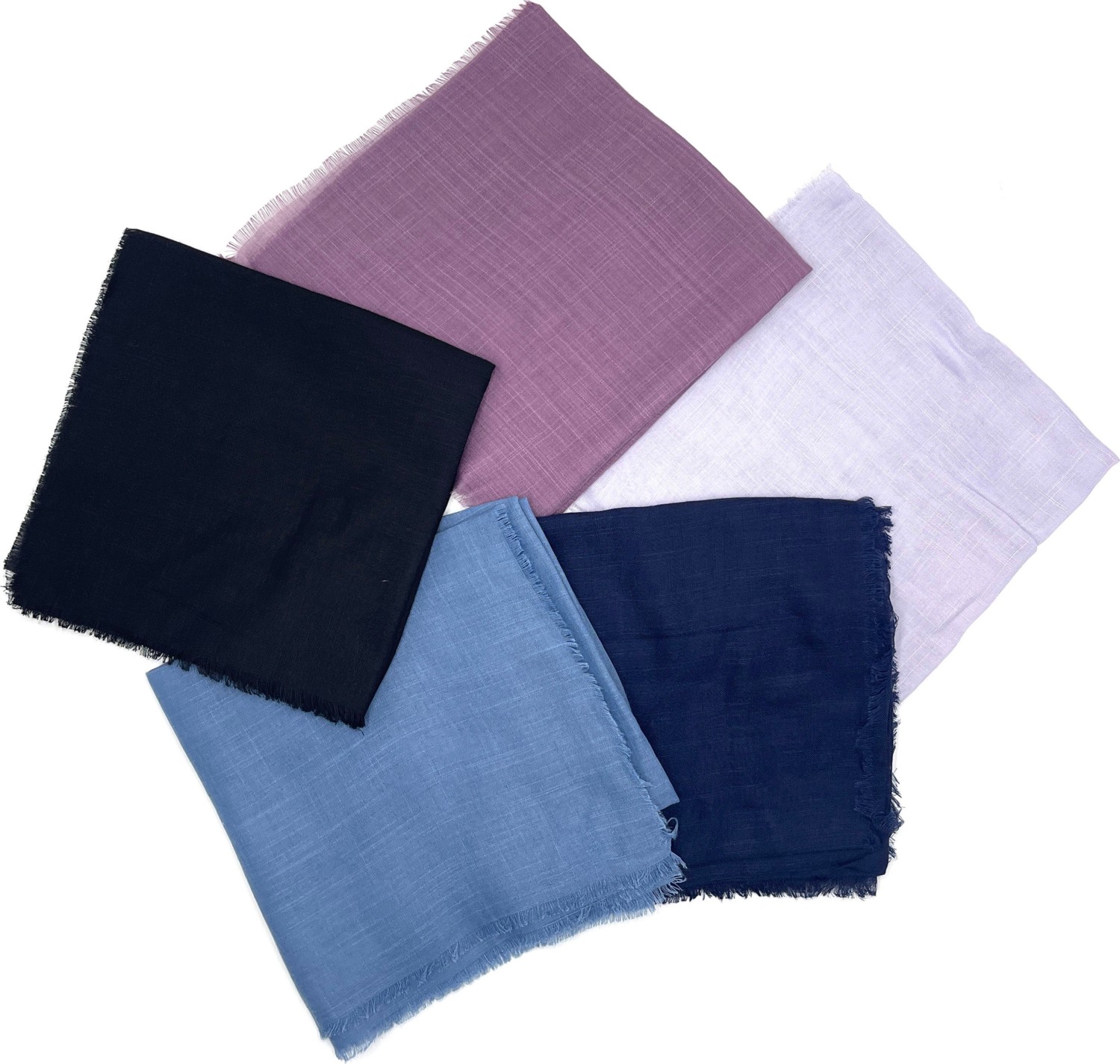 Naz İpek Flamlı 5'li Paket Pamuklu Yazma Eşarp 100X100CM görsel 3