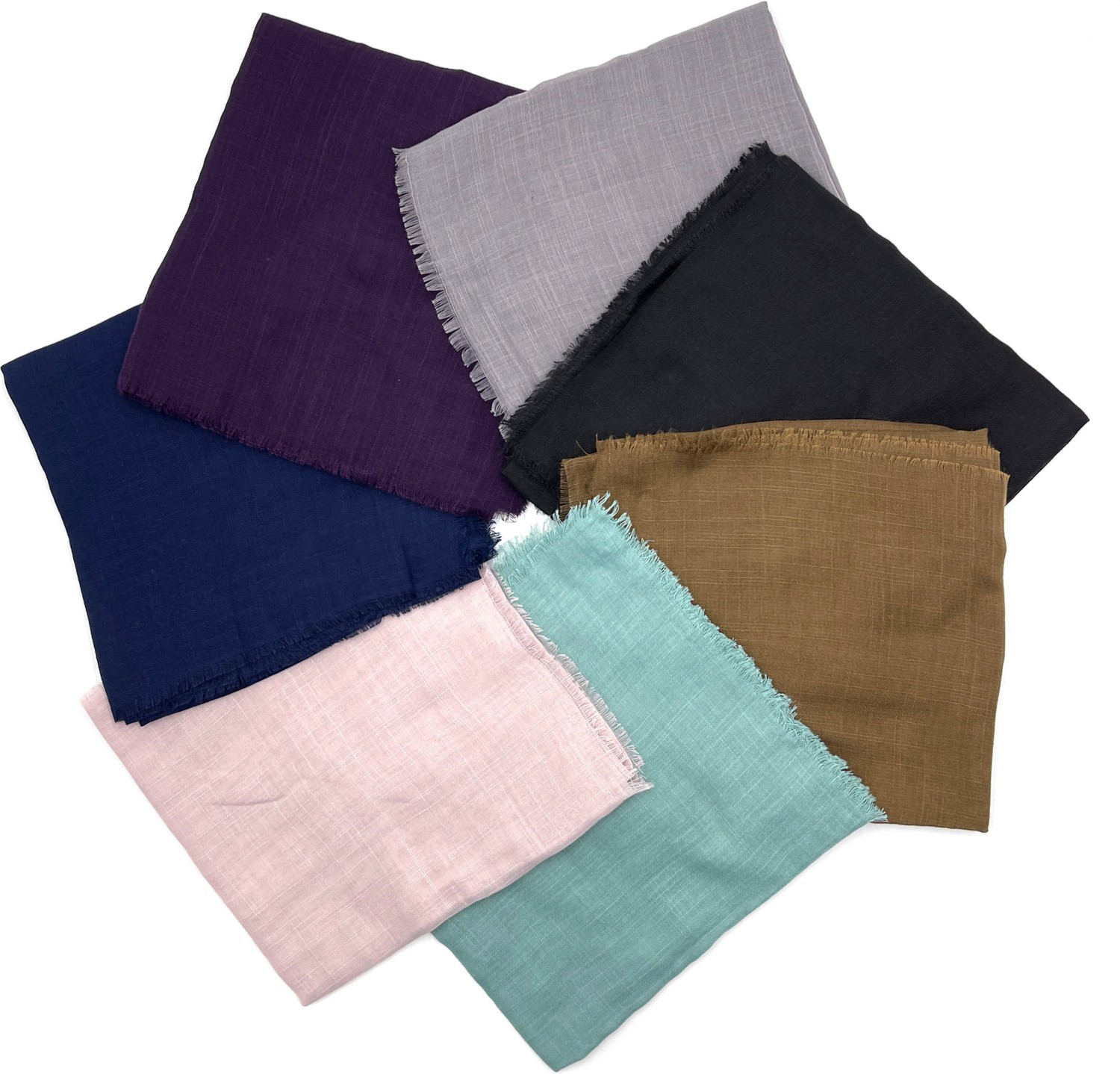 Naz İpek Flamlı 7'li Paket Pamuklu Yazma Eşarp 100X100CM görsel 8