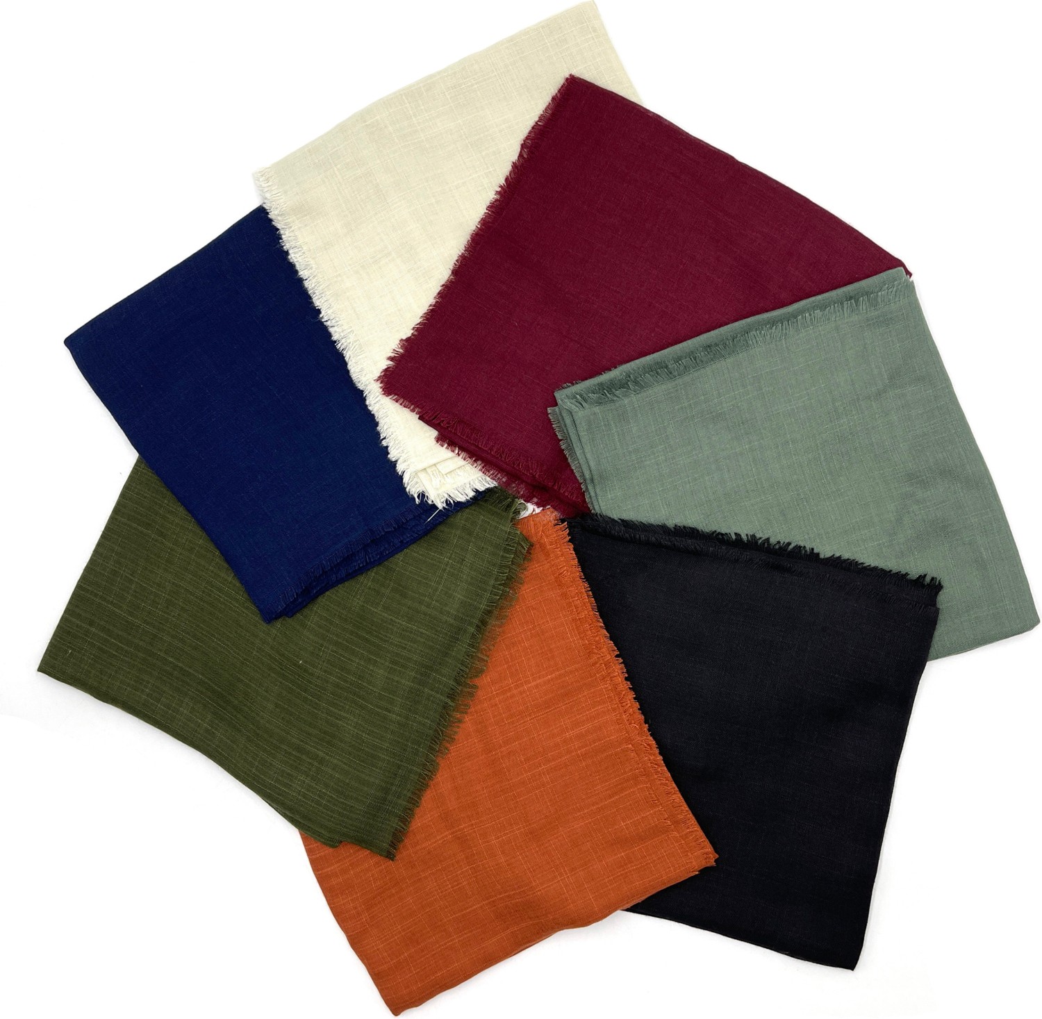 Naz İpek Flamlı 7'li Paket Pamuklu Yazma Eşarp 100X100CM