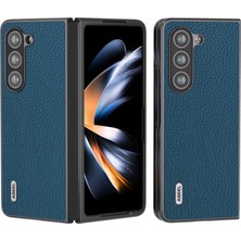 Cool-M Samsung Galaxy Z Fold5 5g Litchi Doku Telefon Kapağı Cowhide Deri Kaplamalı Pc Kılıfı (Yurt Dışından)