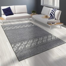 Carpettex Modern Şönil Dokuma Iskandinav Üçgen Desenli Açık Gri Halı