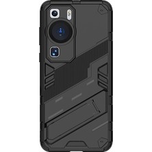 Microcase Huawei P60 / P60 Pro Matrix Serisi Armor Standlı Perfect Koruma Kılıf - Siyah AL3416