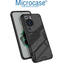 Microcase Huawei P60 / P60 Pro Matrix Serisi Armor Standlı Perfect Koruma Kılıf - Siyah AL3416