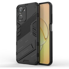 Microcase Realme 10 4g Matrix Serisi Armor Standlı Perfect Koruma Kılıf - Siyah AL3416