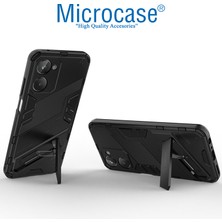 Microcase Realme 10 4g Matrix Serisi Armor Standlı Perfect Koruma Kılıf - Siyah AL3416