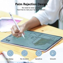 CoverZone iPad 5. Jenerasyon ile Uyumlu ve Üstü Modeller 2018-2022 Profesyonel Dokunmatik Kalem Avuç Içi Reddetme Eğim Algılamalı Aktif Kapasitif Yedek Uçlu Palm Rejection Stylus Pen Alp5