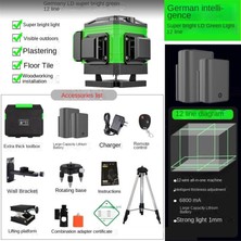 Ozma Yeşil Işık 12 Hatlı Yüksek Hassasiyetli Otomatik Tesviye ve Duvara Montaj Aleti (Yurt Dışından)