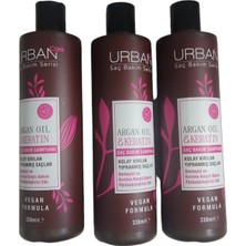 Urban Saç Bakım Serisi Argan Oil & Keratin Şampuan Seti 330 ml x 3 Adet