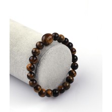 Alibaba Doğaltaş Kaplan Gözü Doğal Taş Bileklik 8mm Küre Kesim