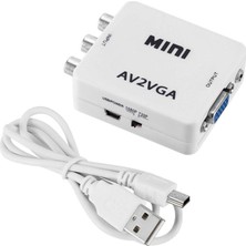 Gplus AV2VGA Rca Av VGA Dönüştürücü Çevirici Mini Audio Switch