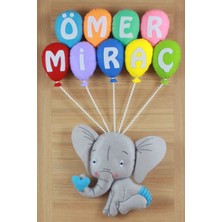 Renkli Hayallerim Ömer Miraç İsimli Filli Bebek ve Hastane Odası Kapı Süsü