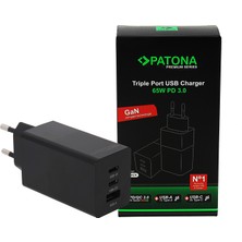 Patona Premium Gan PD65W Şarj Adaptörü - 2xusb-C 1xusb-A Pd3.0 Qc3.0