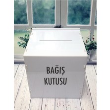 Pleksi Store Beyaz Pleksi Bağış Kutusu