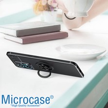 Microcase Realme 9 Pro Focus Serisi Yüzük Standlı Silikon Kılıf - Siyah AL3363