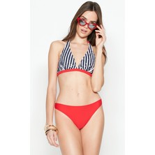 C&city Uzun Üçgen Bikini Takım 3202 Lacivert/kırmızı